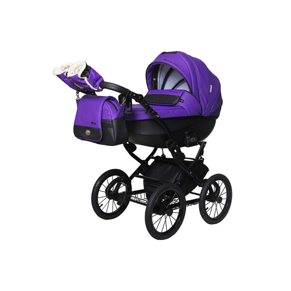 

Детская универсальная коляска 2 в 1 Angelina Phaeton black star Classic фиолетовая