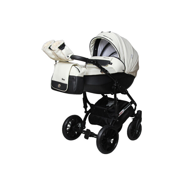 

Детская универсальная коляска 2 в 1 Angelina Phaeton black star Comfort белая