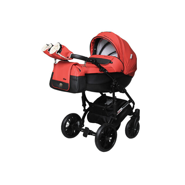 

Детская универсальная коляска 2 в 1 Angelina Phaeton black star Comfort красная