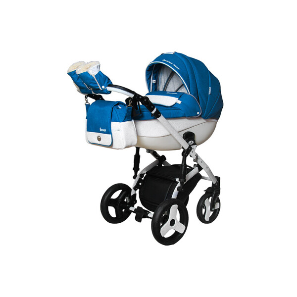 

Детская универсальная коляска 2 в 1 Angelina Phaeton white star синяя