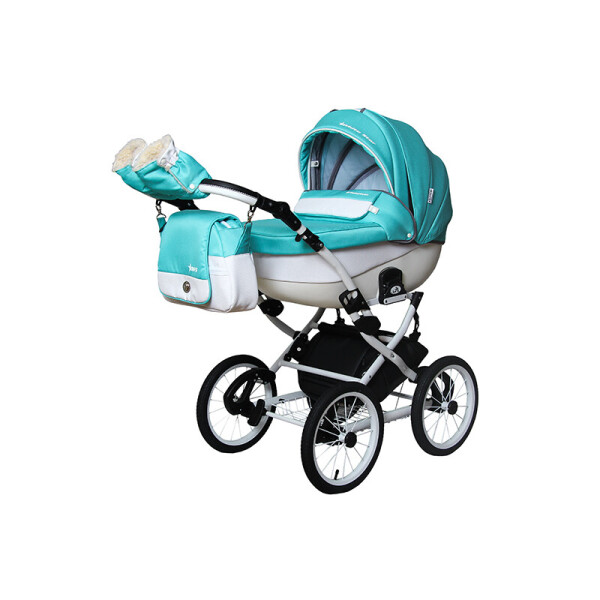 

Детская универсальная коляска 2 в 1 Angelina Phaeton White Star Classic бирюзовая