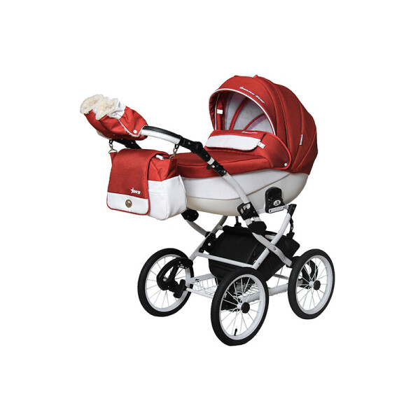 

Детская универсальная коляска 2 в 1 Angelina Phaeton White Star Classic красная