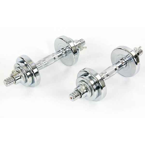

Гантели разборные (2шт) хром. фикс. диск с резьбой 10кг TA-8059-10 Silver