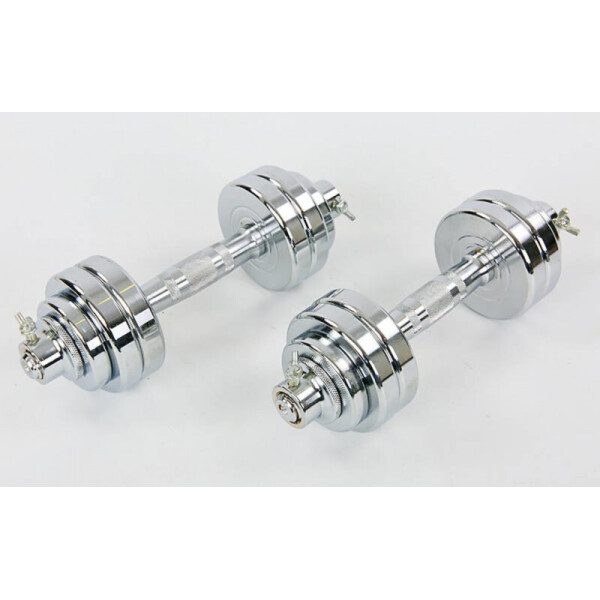 

Гантели разборные (2шт) хром. фикс. диск с резьбой 15кг TA-8056-15 Silver