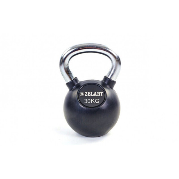 

Гиря обрезиненная с хромированной ручкой Кроссфит ТА-5162-30 30кг Black