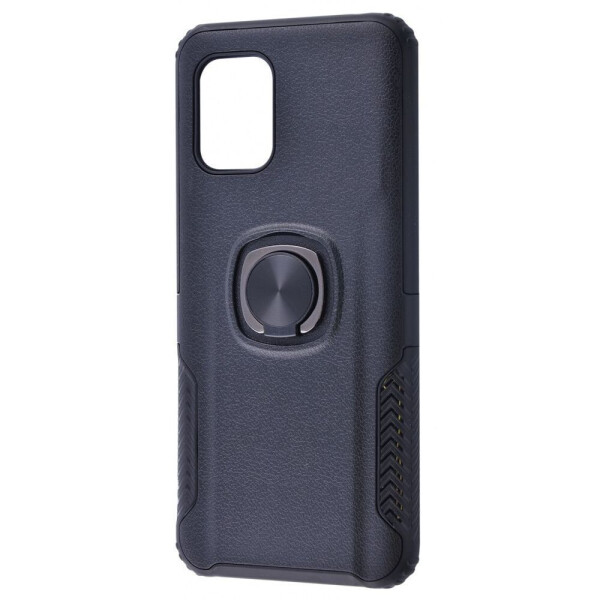 

Leather Design Case With Ring (PC+TPU) Xiaomi Mi 10 Lite black