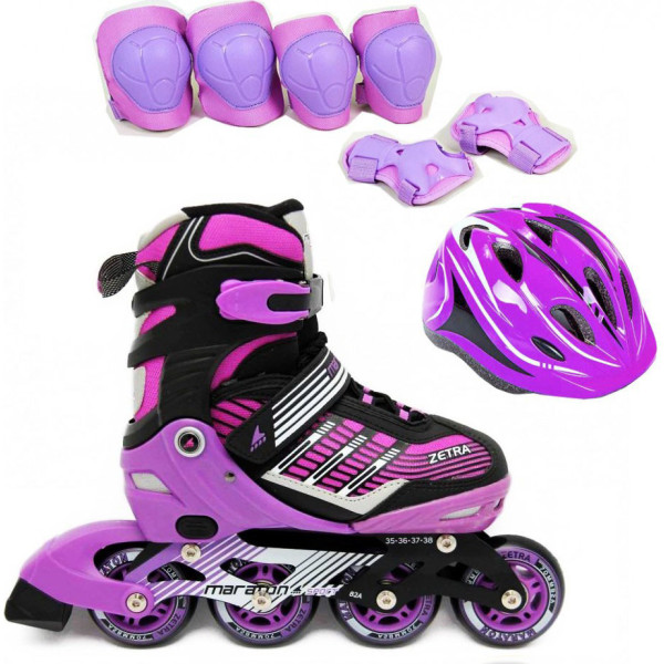 

Роликовые коньки Maraton Zetra Set 39-42 фиолетовый с защитой