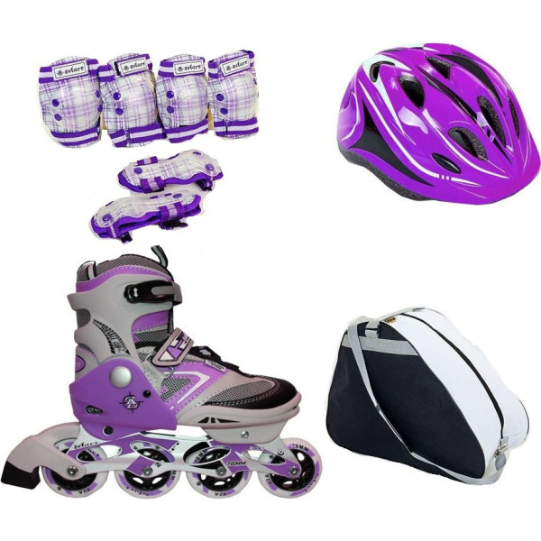 

Zelart Set-2 Z-432V фиолетовый с защитой размер 32-35