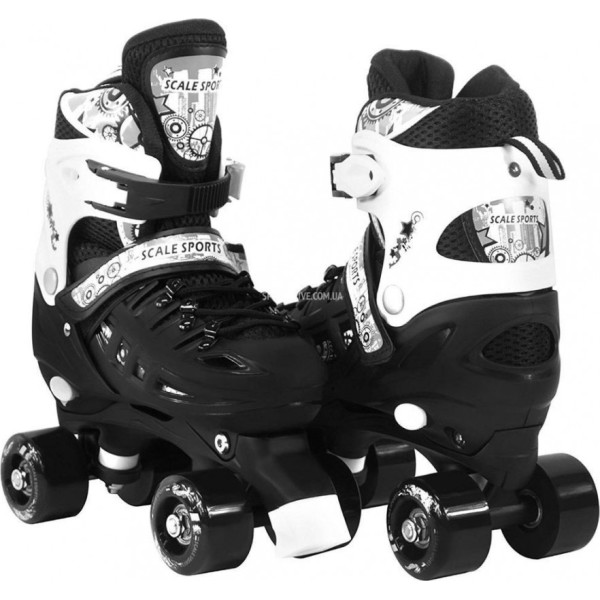 

Роликовые коньки квады Scale Sport SS007 черные размер 29-32