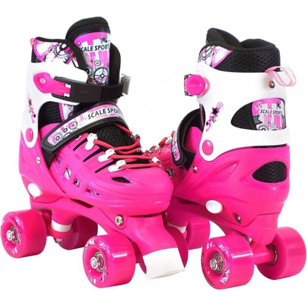 

Роликовые коньки квады Scale Sport SS007 розовые размер 29-32