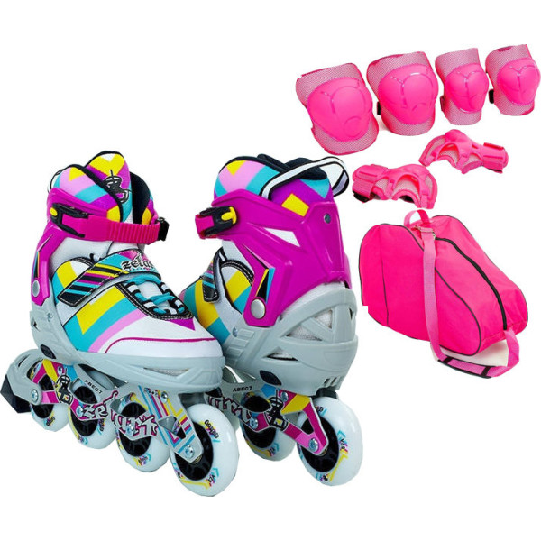 

Zelart Set-2 Z-800M Abstract малиновый с защитой размер 38-41