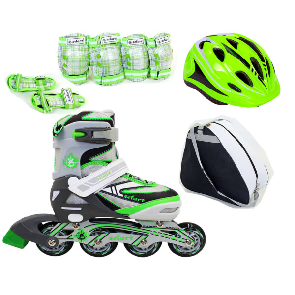 

Zelart Z-5104GRG Set 35-38 зеленый с защитой