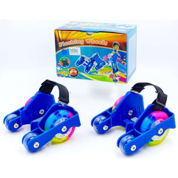 

Роликовые коньки на пятку светящиеся Flashing Wheel SK-6376-1 синий