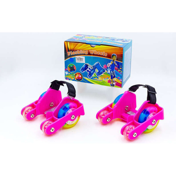 

Роликовые коньки на пятку светящиеся Flashing Wheel SK-6376-4 розовый