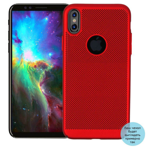 

Ультратонкий дышащий чехол Grid case для Samsung Galaxy M10 Красный