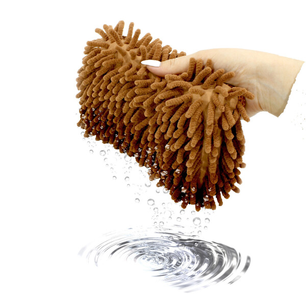 Акція на Автомобильная губка для мытья машины Lesko 11*23*5.5 см Brown с впитывающим эффектом мойка авто від Allo UA