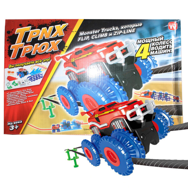 

Трек Trix Trux 1 car канатные гонки на грузовиках монстрах 1 машинка игрушка для детей конструктор