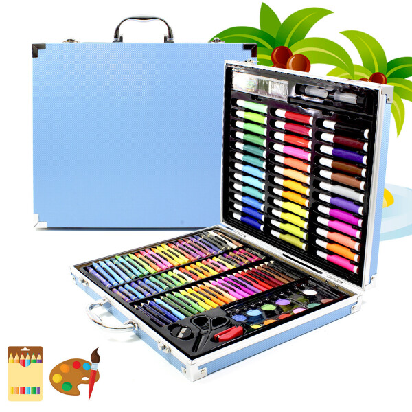 

Набор художника Painting Set 150 предметов Blue для детского творчества и рисования карандаши фломастеры