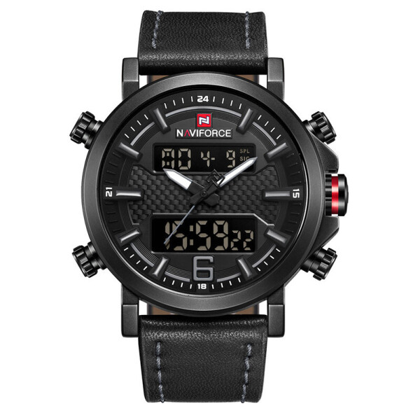 

Часы мужские NAVIFORCE NF9135 Black наручные спортивные кварцевые с двойным дисплеем цифровые