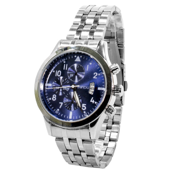 

Наручные часы SWIDU SWI-081 Silver + Blue нержавеющая сталь кварцевый механизм стальные влагозащищенные