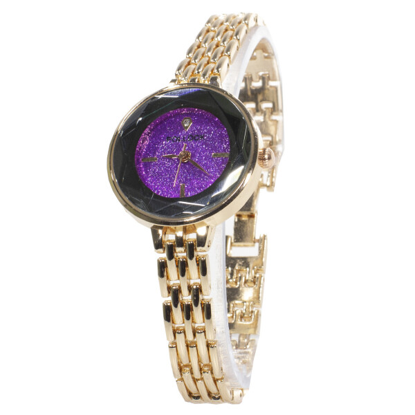

Часы Pollock Jewel Purple наручные кварцевые круглые стрелочные классические для повседневного ношения