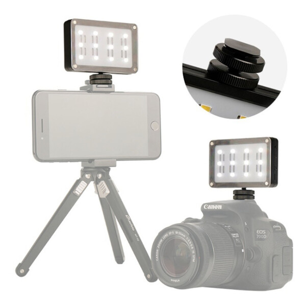 Акція на Накамерный свет Ulanzi Cardlite с 12 светодиодами и двумя светофильтрами для смартфонов экшн камер 1/4 дюйма від Allo UA