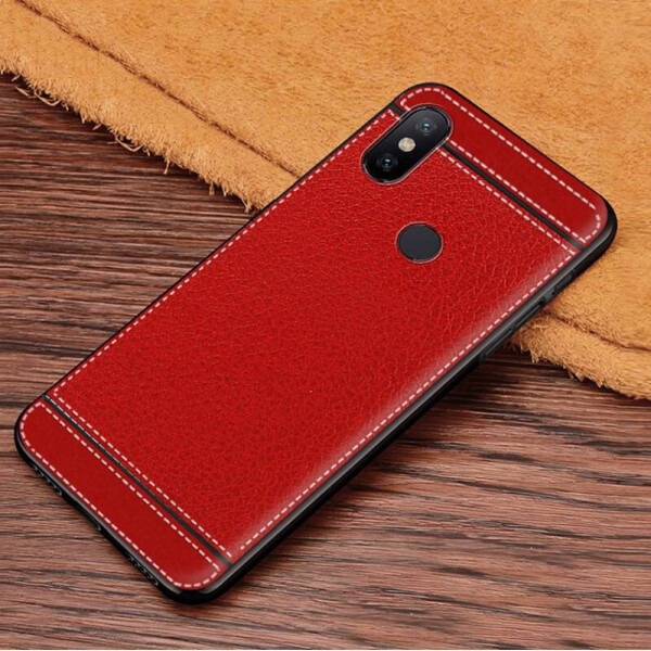 

Чехол Litchi для Xiaomi Mi Mix 3 силикон бампер с рифленой текстурой красный