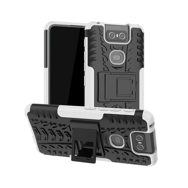 

Чехол Armored для Asus Zenfone 6 (ZS630KL) противоударный бампер с подставкой белый