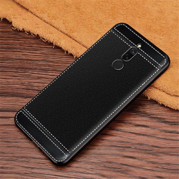 

Чехол Litchi для Xiaomi Redmi 8 силикон бампер с рифленой текстурой черный