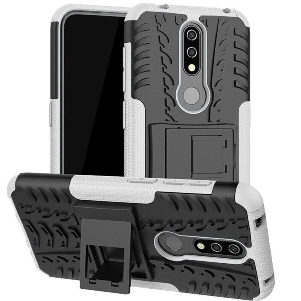 

Чехол Armored для Nokia 4.2 DS (TA-1157) противоударный бампер с подставкой белый