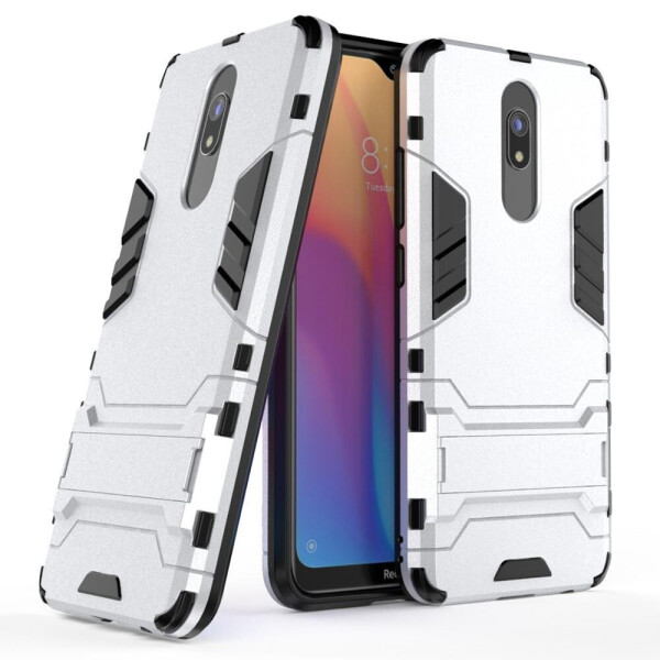 

Чехол Hybrid case для Xiaomi Redmi 8 бампер с подставкой светло-серый