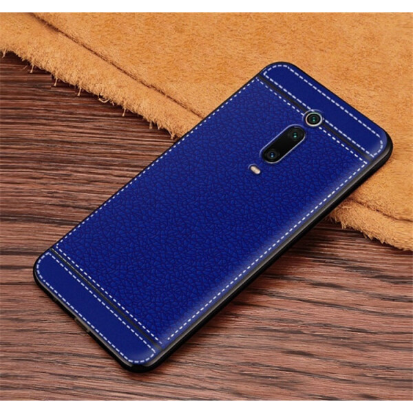 

Чехол Litchi для Xiaomi Redmi K20 / K20 Pro силикон бампер с рифленой текстурой синий