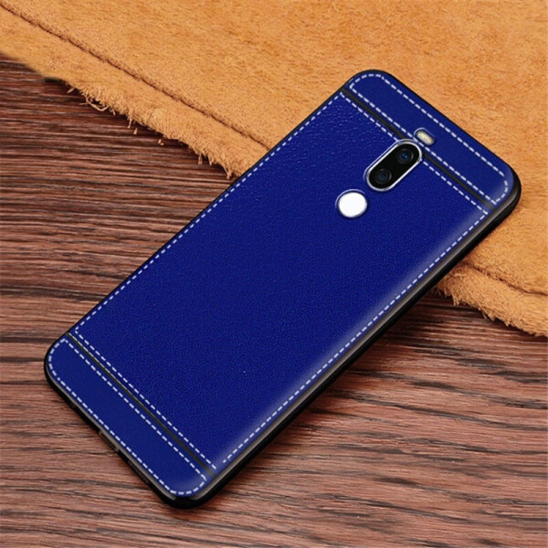 

Чехол Litchi для Meizu X8 силикон бампер с рифленой текстурой Синий