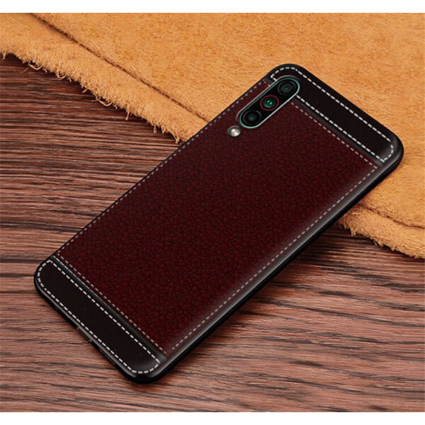 

Чехол Litchi для Meizu 16T силикон бампер с рифленой текстурой темно-коричневый