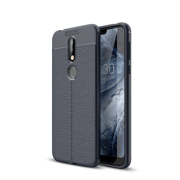 

Чехол Auto Focus для Nokia 7.1 силикон Original Soft Touch Темно-синий