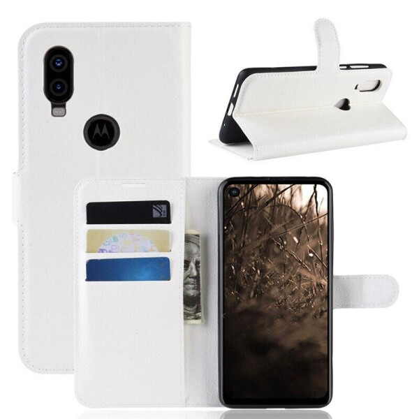 

Чехол Luxury для Motorola Moto One Vision книжка белый