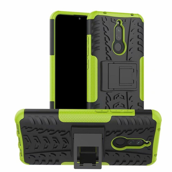

Чехол Armored для Xiaomi Redmi 8 противоударный бампер с подставкой салатовый