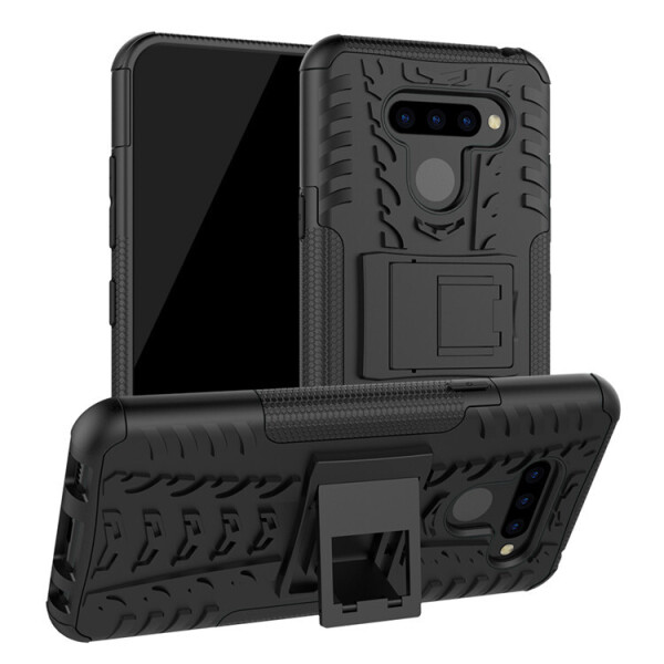 

Чехол Armored для LG K50 / Q60 противоударный бампер с подставкой черный