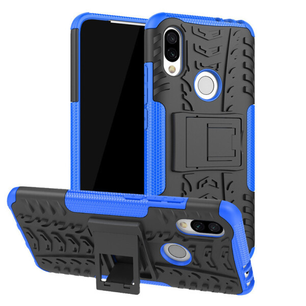 

Чехол Armored для Xiaomi Redmi 7 противоударный бампер с подставкой Синий