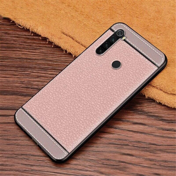 

Чехол Litchi для Xiaomi Redmi Note 8T силикон бампер с рифленой текстурой светло-розовый