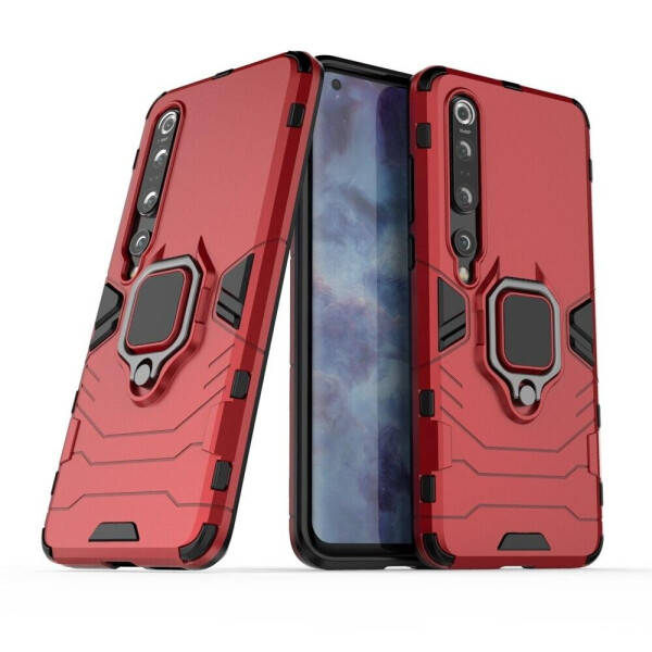 

Чехол Ring case для Xiaomi Mi 10 бронированный бампер с кольцом красный