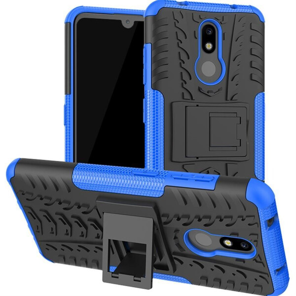 

Чехол Armored для Nokia 3.2 противоударный бампер с подставкой синий
