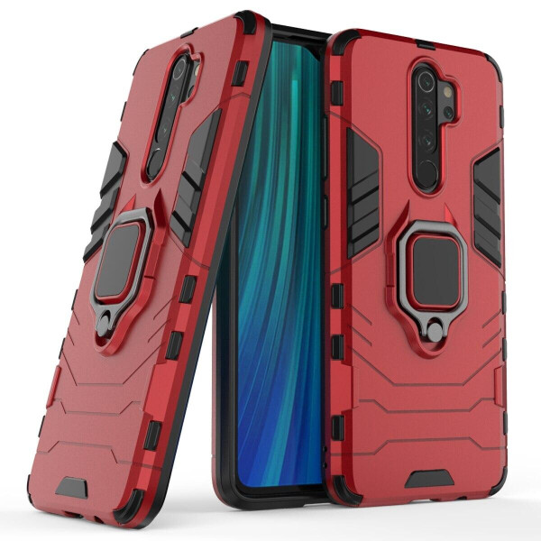 

Чехол Ring case для Xiaomi Redmi Note 8 Pro бронированный бампер с кольцом красный