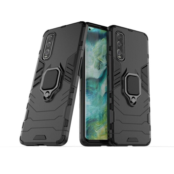 

Чехол Ring case для Oppo Find X2 Pro бронированный бампер с кольцом черный