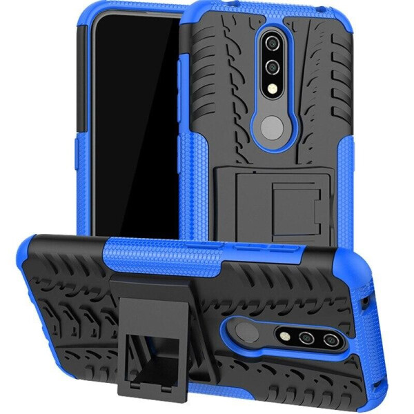 

Чехол Armored для Nokia 4.2 DS (TA-1157) противоударный бампер с подставкой синий