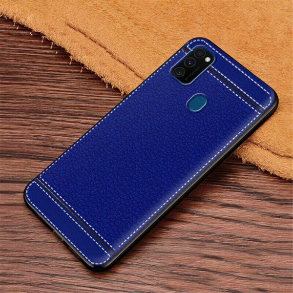

Чехол Litchi для Samsung Galaxy M30s (M307) силикон бампер с рифленой текстурой синий