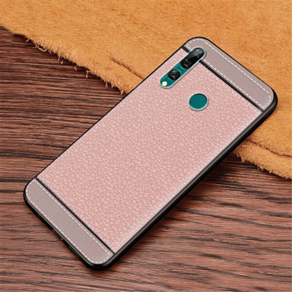 

Чехол Litchi для Huawei P Smart Z силикон бампер с рифленой текстурой светло-розовый