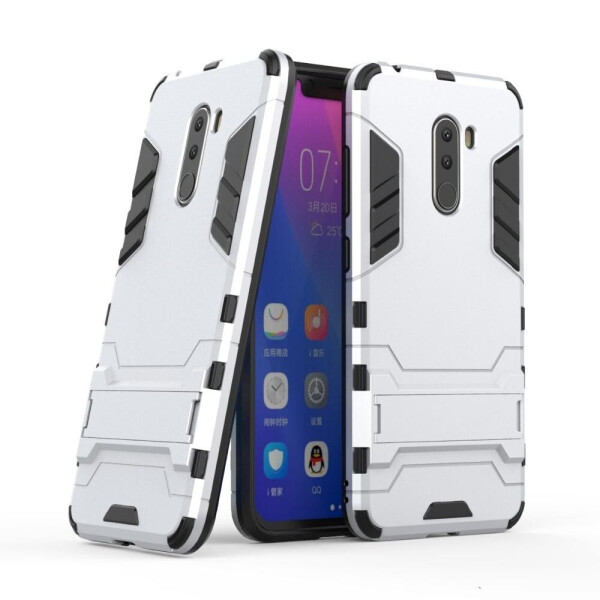 Чехол LUX для Xiaomi Poco F1 Hybrid Armored Case светло-серый