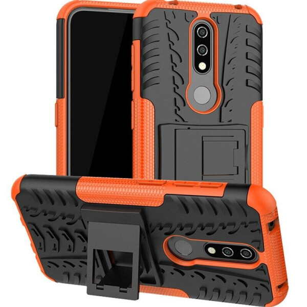 

Чехол Armored для Nokia 4.2 DS (TA-1157) противоударный бампер с подставкой оранжевый