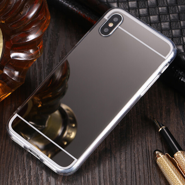 

Чехол LUX для Apple Iphone XS Max силикон зеркальный темный металлик